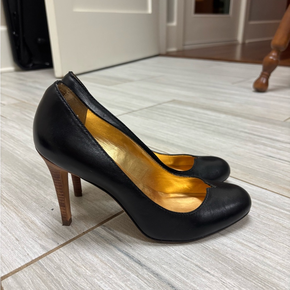 Elegant Black Leather Heels